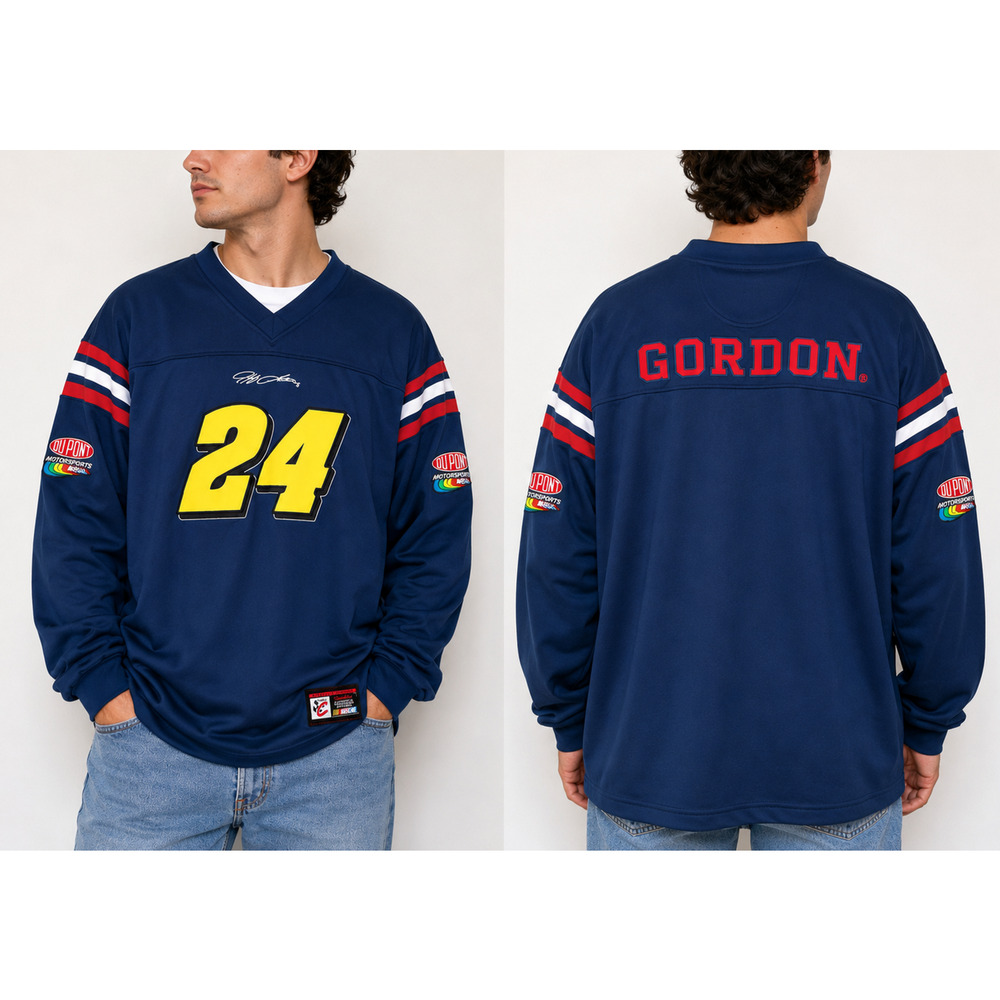Vintage Jeff Gordon 24 NASCAR Chase Authentics Jersey Mens L Blue Racing